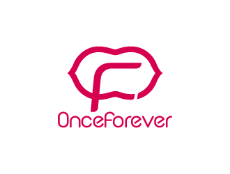周金進的英文:onceforever  +中文:萬姿艾唯logo設計