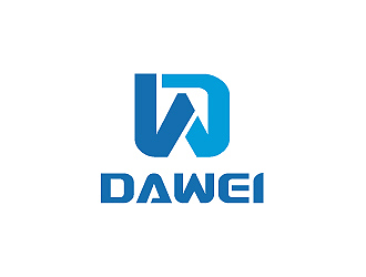 彭波的DaWei字母LOGO設(shè)計，酷炫簡潔，有力量感l(wèi)ogo設(shè)計